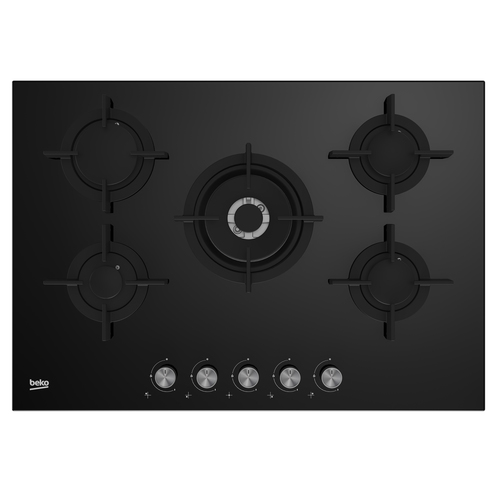 91304823_6827470167.jpg Beko HILW7522S Table de cuisson gaz encastrable 5 brûleurs 70 cm Noir – Image 1
