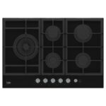 Beko HILL75235S Table de cuisson gaz 75 cm 5 brûleurs Verre noir