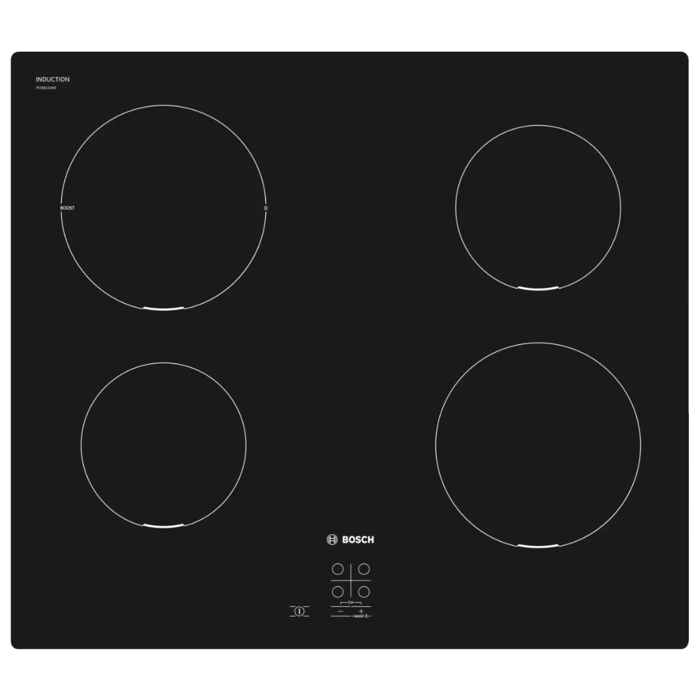Bosch-PUG611AA5E-Piano-Cottura-a-induzione-60-Cm-4-Zone-Nero.jpg Bosch PUG611AA5E Table de cuisson à induction 60 cm 4 zones Noir – Image 1
