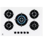 Electrolux EGG75372W Table de cuisson gaz encastrable 75 cm 5 brûleurs Blanc
